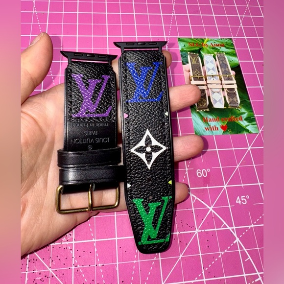 🖤🩷 Multicolour Apple Watch band strap Hand crafted ❤️ upcycled